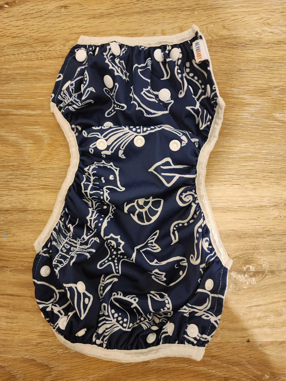 Reusable Kids Swim Diaper Cover - Navy Star & Sea Print